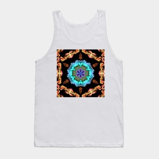 Psychedelic Hippie Blue Black and Yellow Tank Top